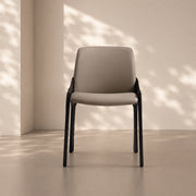 Ergonomic Padded PU Leather Minimalist Armrest Dining Room Chair 1 Piece